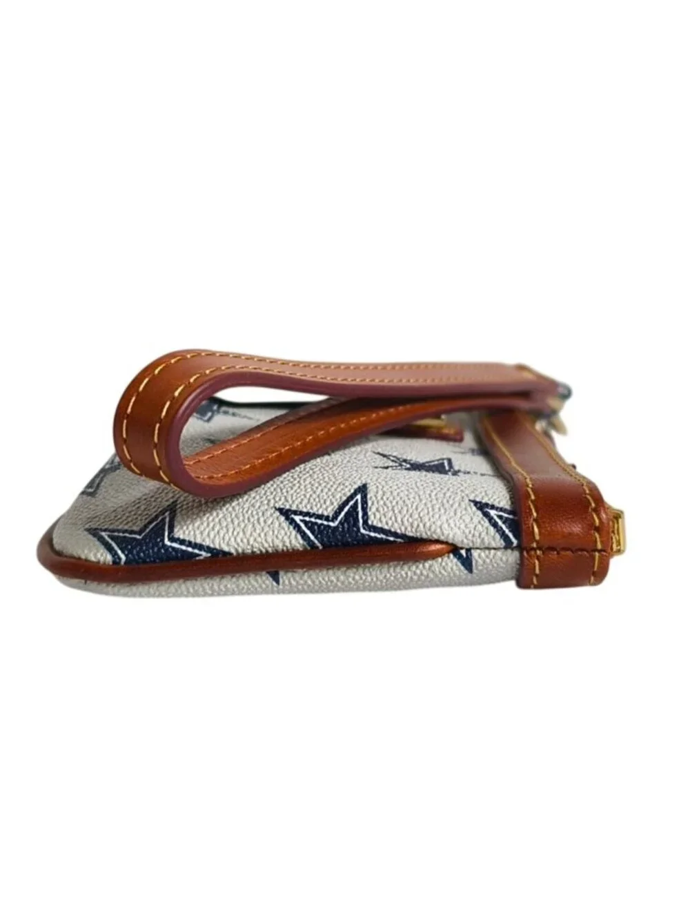 Dooney & Bourke Dallas Cowboys Large Slim Wristlet Leather Star Print New Tags